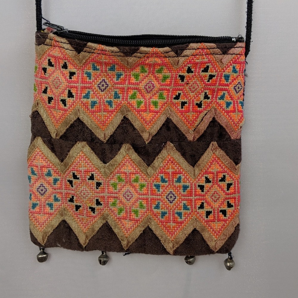 Thailand Hilltribe hand woven bag bells